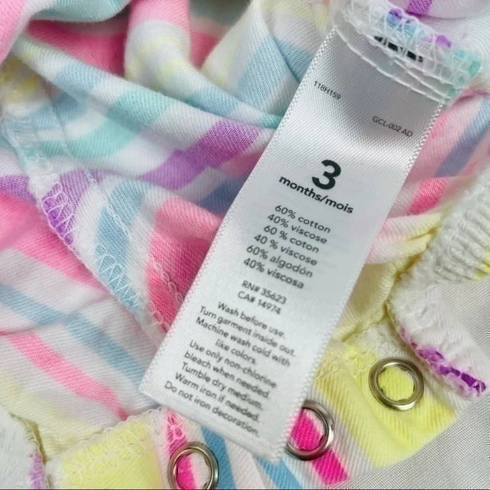 Carter’s Shorts Romper |  Baby 3 Months | Pastel Multi Color - Summer